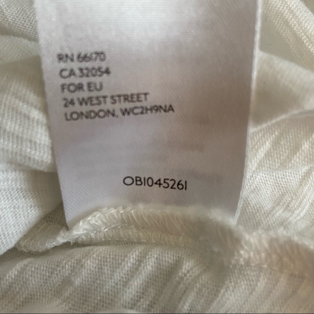 A By Anthropologie WHITE Off Shoulder Black Floral Embroidered Cottagecore Top - Picture 8 of 11